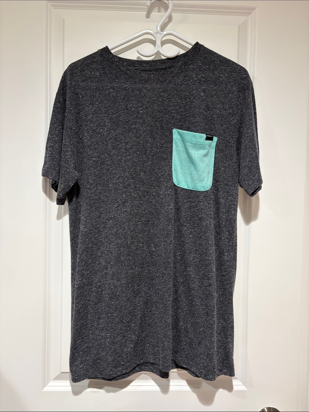 O'Neill Charcoal Heather Tee with Mint Pocket